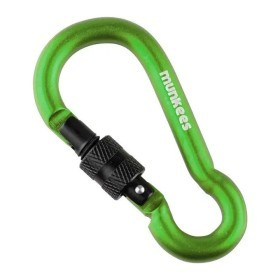 Munkees 3247 карабин Pear with Screw Lock 7 mm x 70 mm grass green