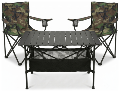 Комплект туристичний - стіл LEOBRO 93x55x50 см та 2 крісла Lite Military
