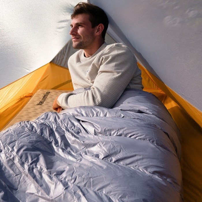 Спальник з натуральним пухом Naturehike CW700 CNK2450WS048, p-р L, жовто-сірий, укр, укр