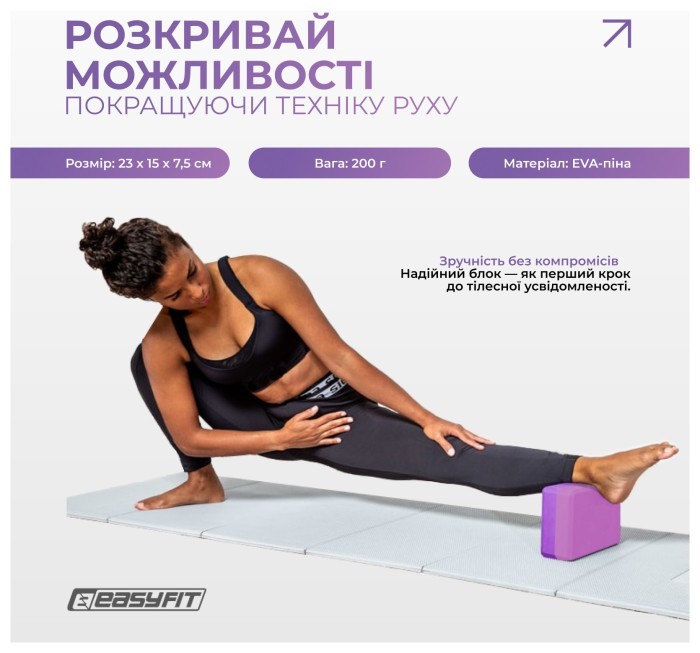 Блок для йоги EasyFit EVA Салатовый