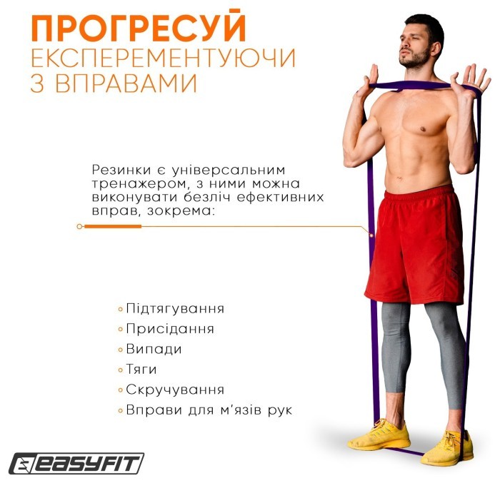 Резиновая петля EasyFit 15-45 кг Фиолетовая