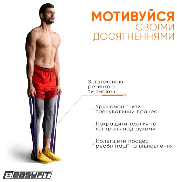 Резиновая петля EasyFit 15-45 кг Фиолетовая
