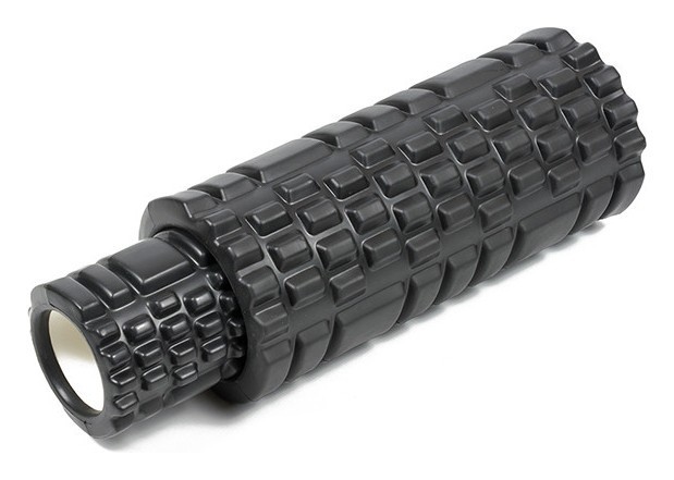 Масажний ролик EasyFit Grid Roller Double 33 см Чорний, укр, укр