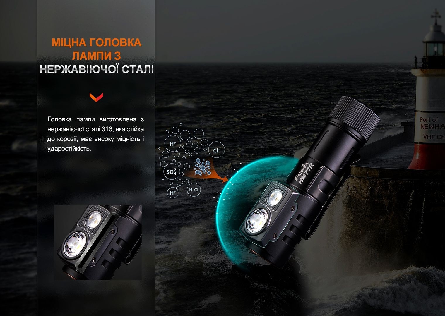 Ліхтар налобний Fenix HM71R, укр, укр