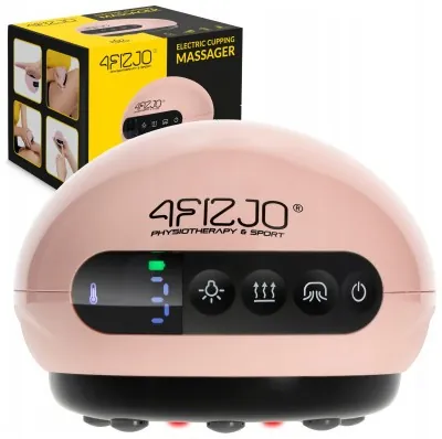 Масажна вакуумна банка 4FIZJO акумуляторна з ІЧ прогрівом Pink (P-5907739318701)