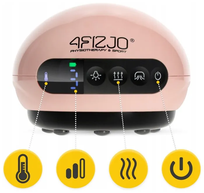 Масажна вакуумна банка 4FIZJO акумуляторна з ІЧ прогрівом Pink (P-5907739318701)