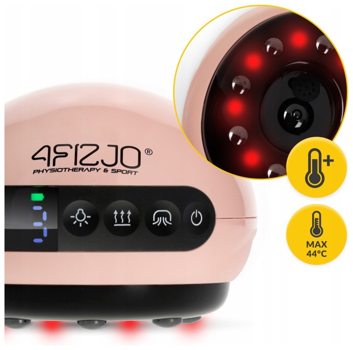 Масажна вакуумна банка 4FIZJO акумуляторна з ІЧ прогрівом Pink (P-5907739318701)