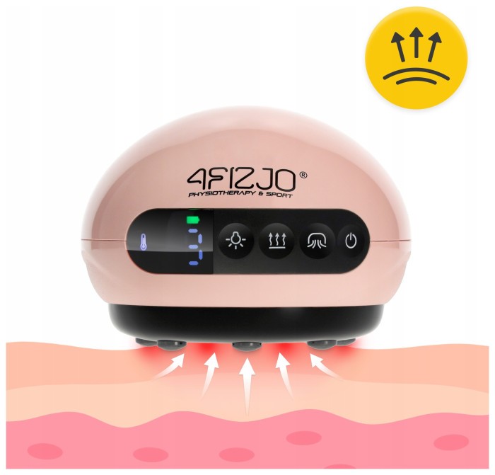 Масажна вакуумна банка 4FIZJO акумуляторна з ІЧ прогрівом Pink (P-5907739318701)