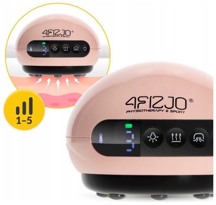 Масажна вакуумна банка 4FIZJO акумуляторна з ІЧ прогрівом Pink (P-5907739318701)