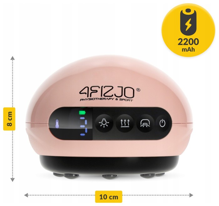 Масажна вакуумна банка 4FIZJO акумуляторна з ІЧ прогрівом Pink (P-5907739318701)