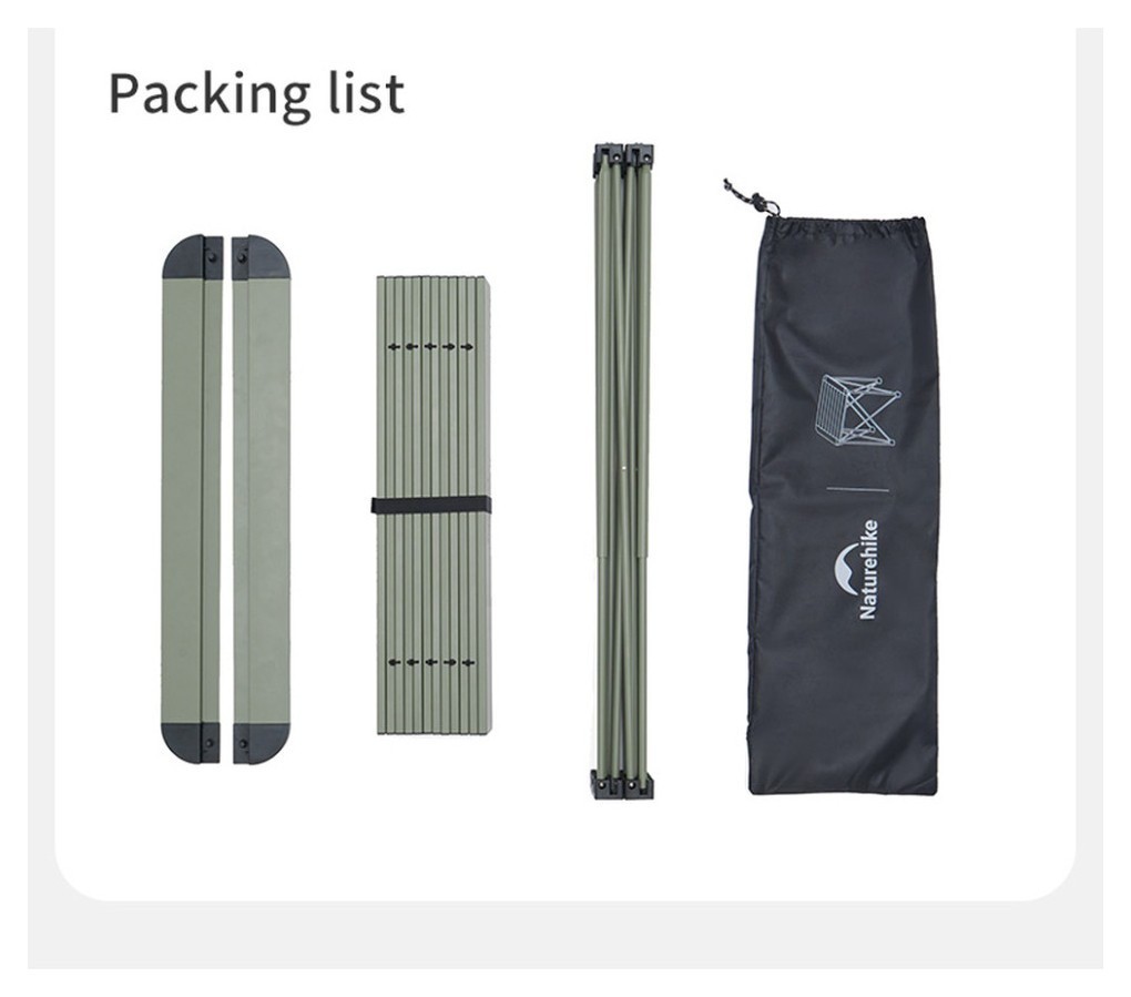 Складаний стіл Naturehike CNK2450JJ013, M, алюміній, сірий