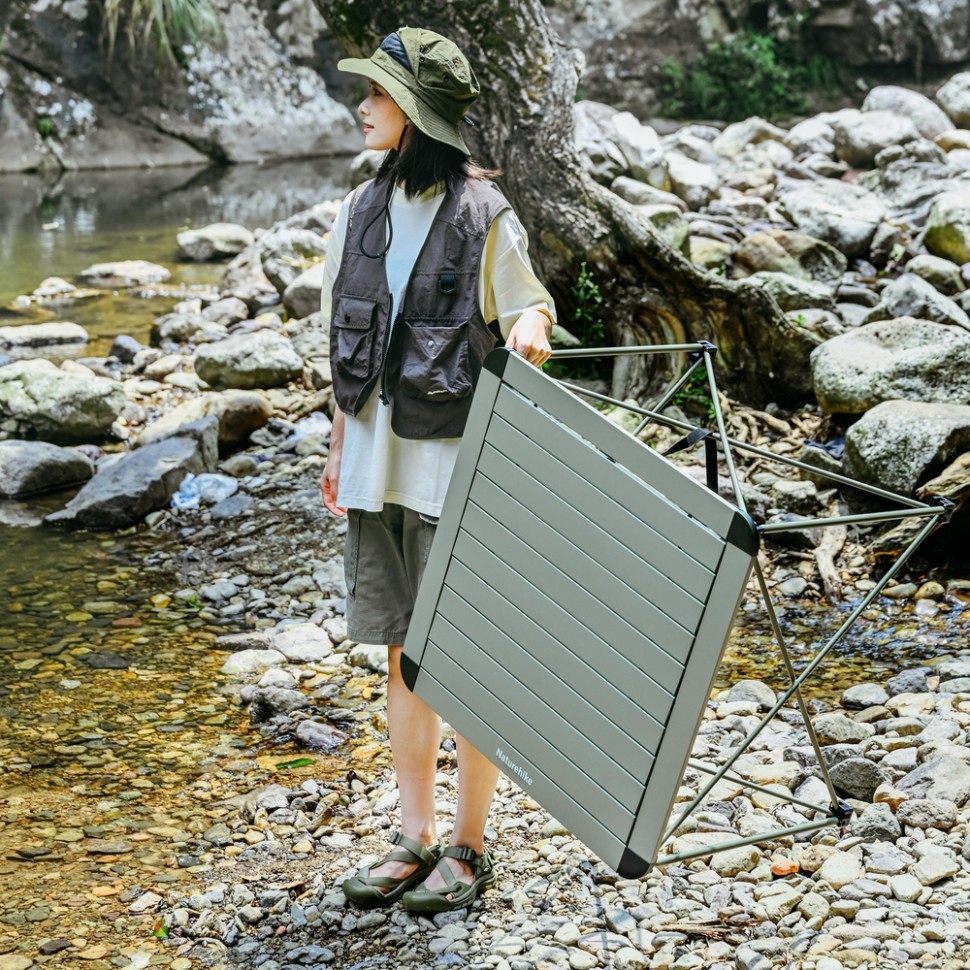 Складаний стіл Naturehike CNK2450JJ013, M, алюміній, сірий, укр, укр