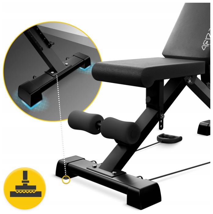 Скамейка для тренировок 4FIZJO Evo универсальная, регулируемая Black (P-5905973404211)