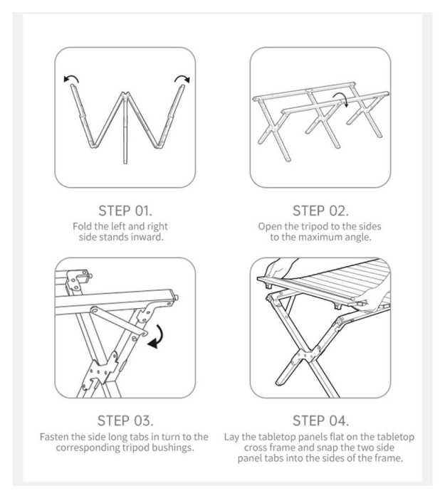 Складаний стіл Naturehike Star Jane T01 CNK2550JJ018, 119х60 см, вуглецева сталь, бежевий