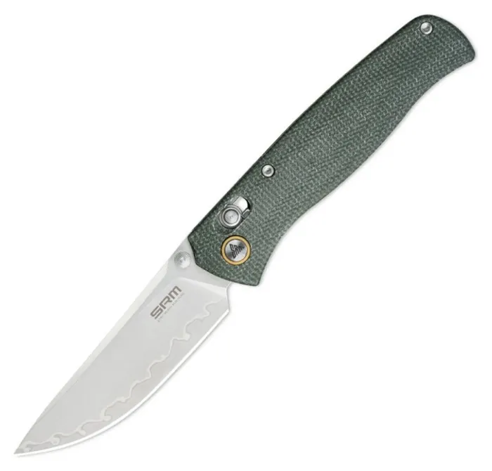 Нож складной туристический SRM Medal 255L-MG3 (8.2 см) 140Cr, Micarta зеленый