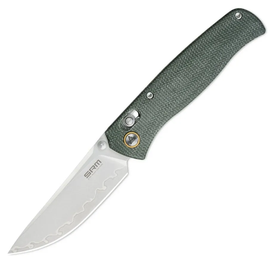 Ніж складаний туристичний SRM Medal 255L-MG3 (8.2 см) 140Cr , Micarta зелений (FNR_255L-MG3)