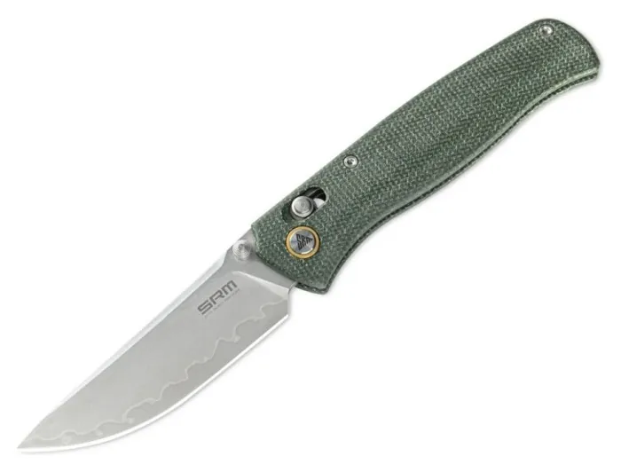 Нож складной туристический SRM Medal 255L-MG3 (8.2 см) 140Cr, Micarta зеленый