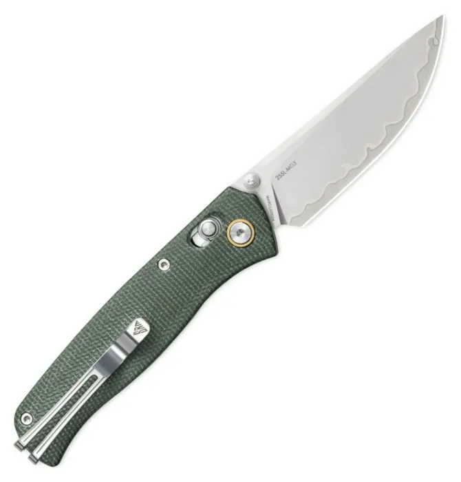 Нож складной туристический SRM Medal 255L-MG3 (8.2 см) 140Cr, Micarta зеленый