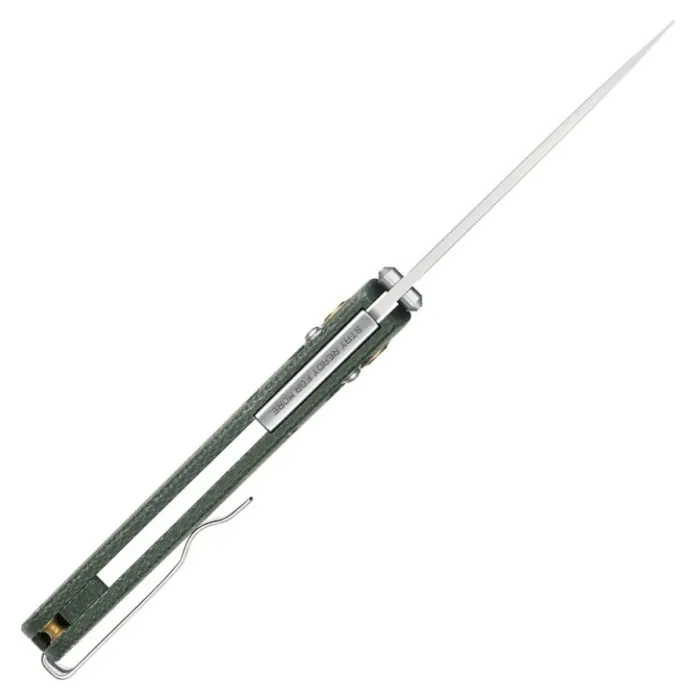 Нож складной туристический SRM Medal 255L-MG3 (8.2 см) 140Cr, Micarta зеленый