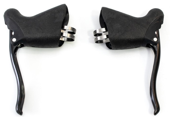 Ручки гальмівні Пластик під 2 пальці Winzip 208DL чорний для механічного дискового гальма або V-br, укр, укр