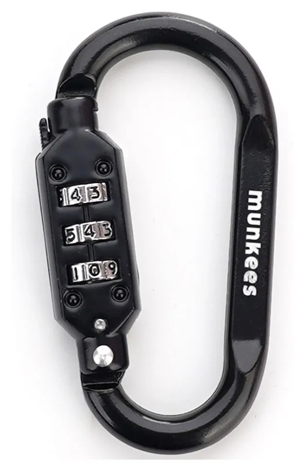 Munkees 35932 карабін Combi Lock Carabiner D-Shape black (35932-BK)