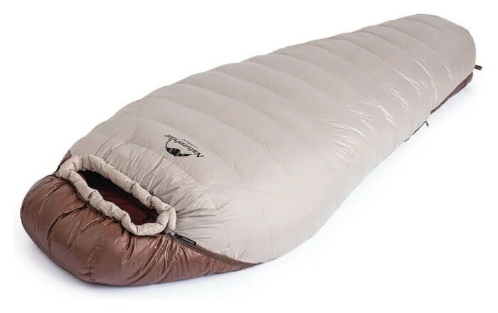Спальник с натуральным пухом Naturehike Snowbird NH20YD001,p-р L, коричневый 560 г