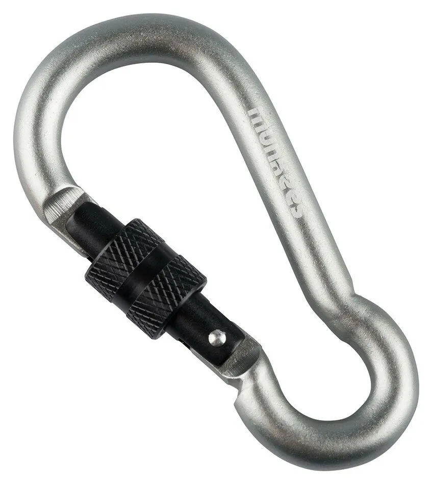 Munkees 3247 карабін Pear with Screw Lock 7 mm x 70 mm grey (3247-GY)