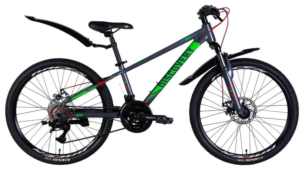 Велосипед AL 24" Discovery QUBE DD CS рама-11,5" сірий 2025 (OPS-DIS-24-336)