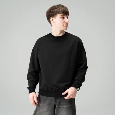 Трикотажный свитшот Slavni мужской черный, Свитшот Slavni Element повседневный черный