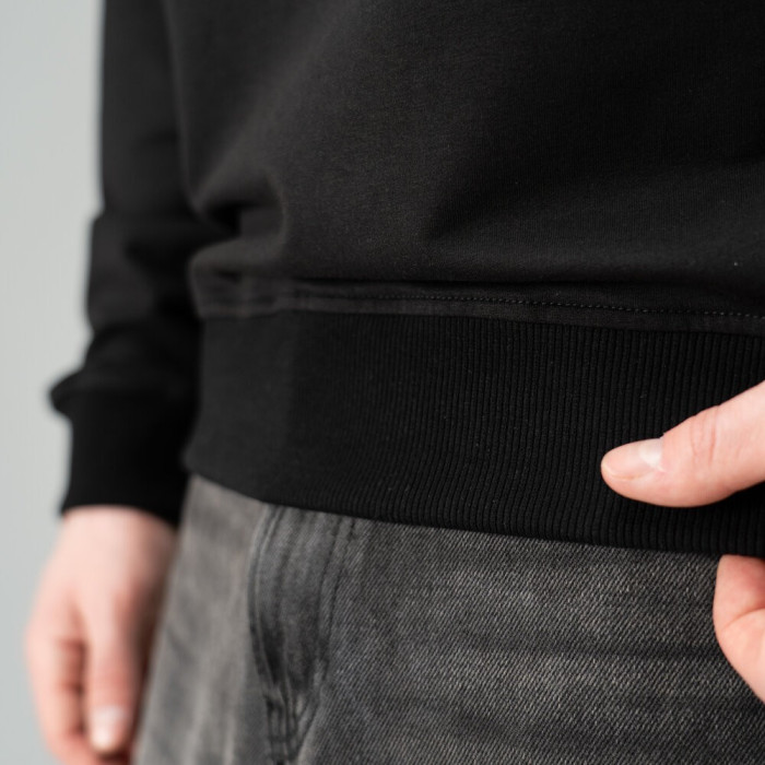 Трикотажный свитшот Slavni мужской черный, Свитшот Slavni Element повседневный черный