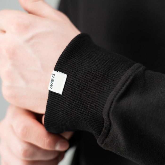 Трикотажный свитшот Slavni мужской черный, Свитшот Slavni Element повседневный черный