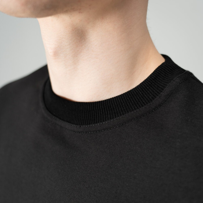 Трикотажный свитшот Slavni мужской черный, Свитшот Slavni Element повседневный черный