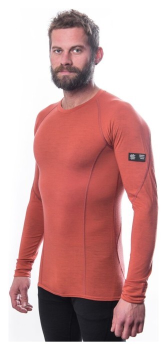 Термофутболка мужская Sensor Merino Active LS terracotta 23200037, SM11MA-terracotta-S