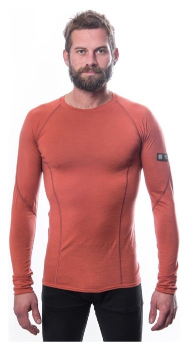 Термофутболка мужская Sensor Merino Active LS terracotta 23200037, SM11MA-terracotta-S