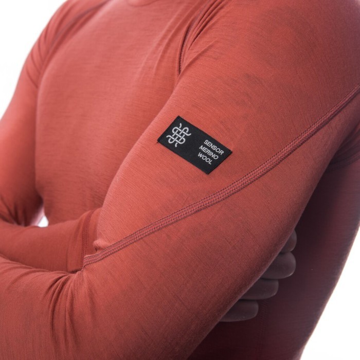 Термофутболка мужская Sensor Merino Active LS terracotta 23200037, SM11MA-terracotta-S