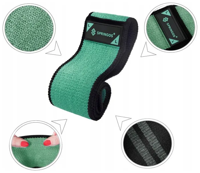 Резинка для фітнесу та спорту із тканини Springos Hip Band Size L FA0111