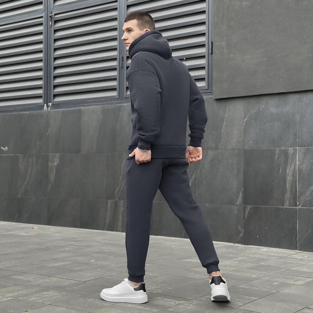 Темно-сірий спортивний чоловічий костюм осінь/зима Pobedov Space. Сірий спортивний костюм., укр, укр