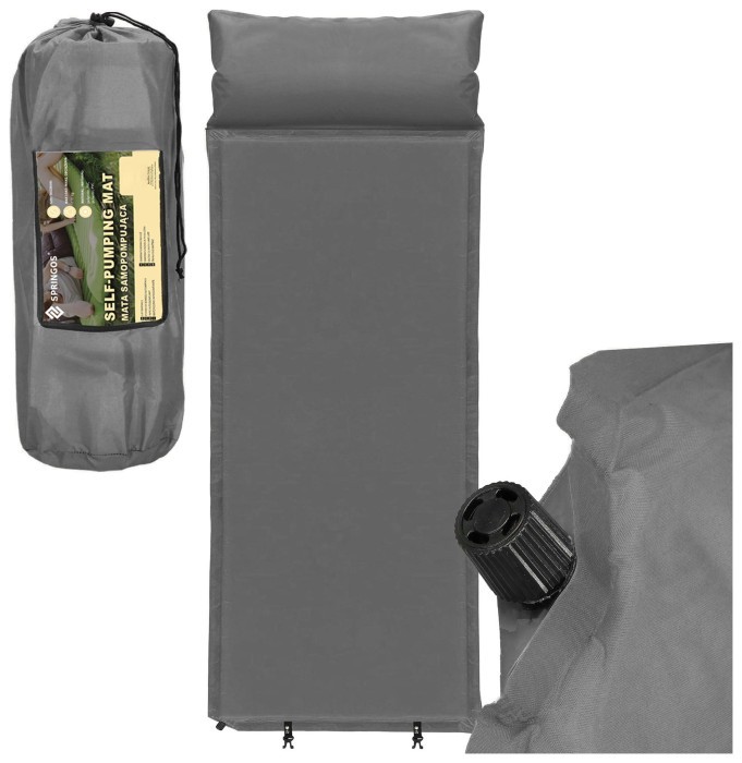 Килимок самонадувний Springos 186 x 53 x 2.5 см з подушкою PM035