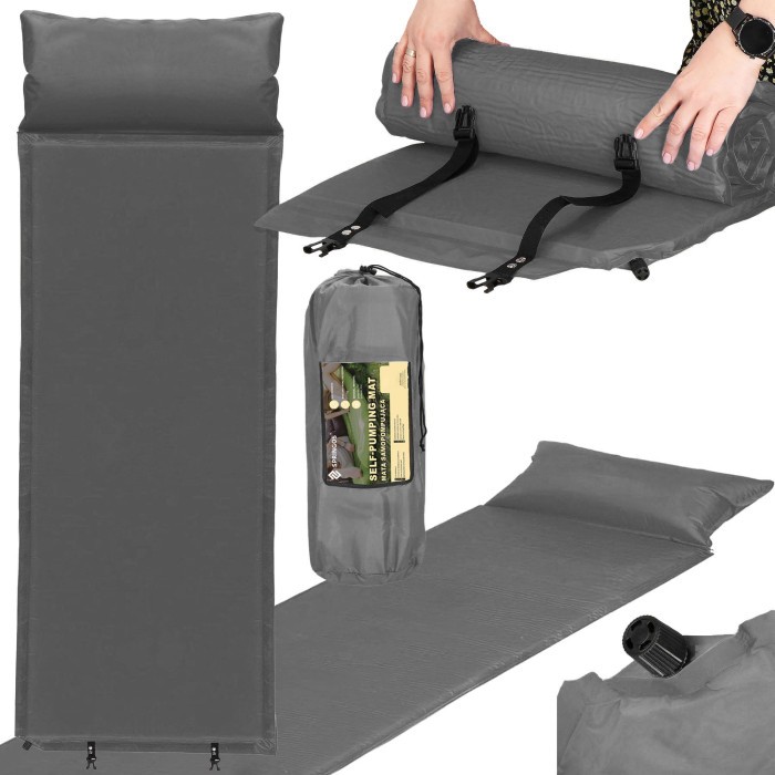 Килимок самонадувний Springos 186 x 53 x 2.5 см з подушкою PM035