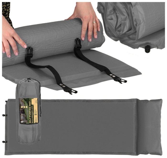 Килимок самонадувний Springos 186 x 53 x 2.5 см з подушкою PM035