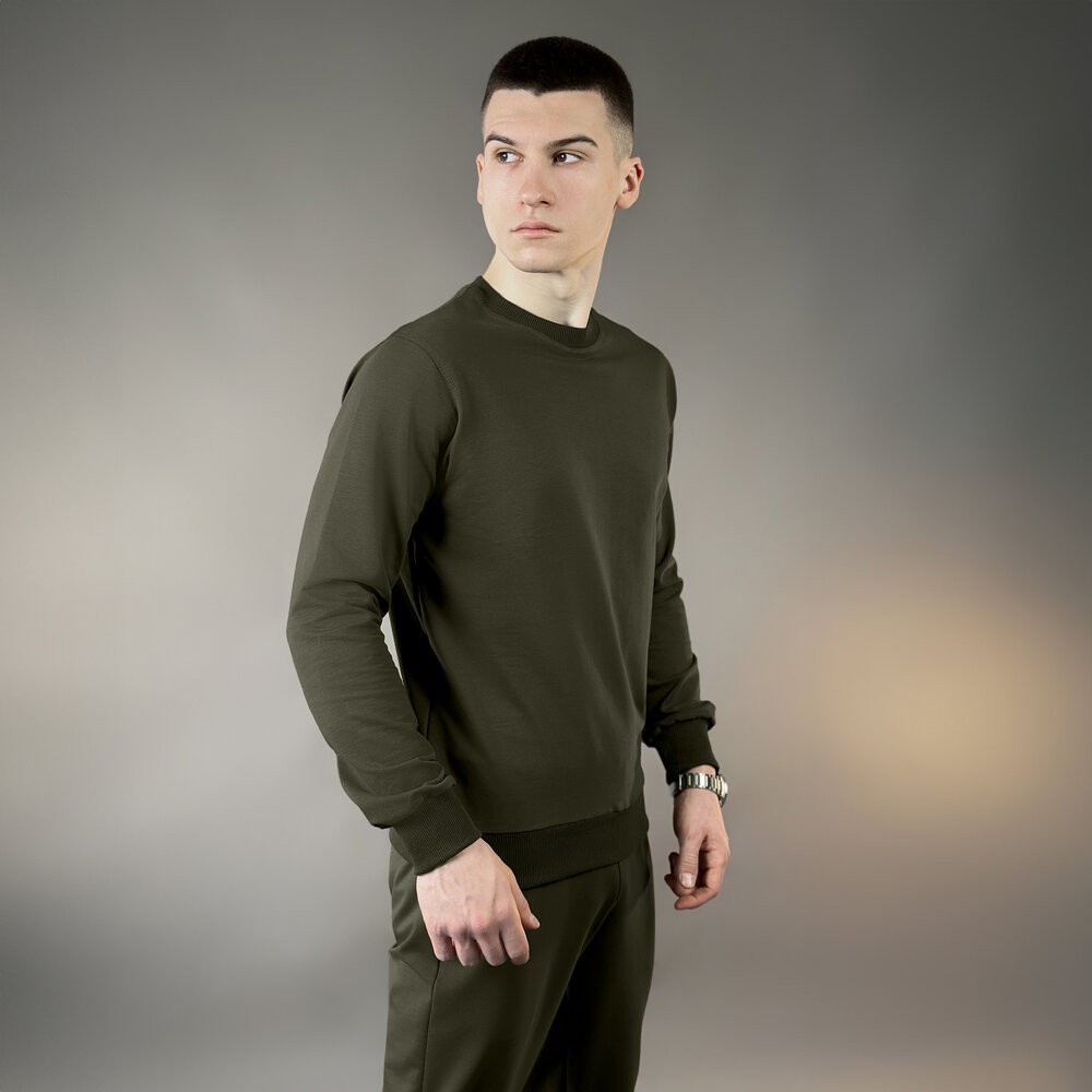 Світшот чоловічий однотонний світлий хакі Pobedov 001