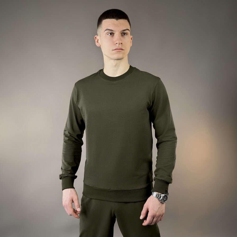 Світшот чоловічий однотонний світлий хакі Pobedov 001