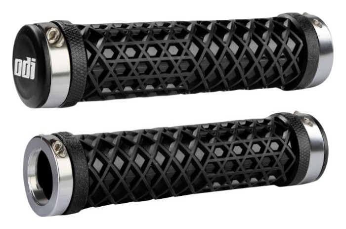 Грипсы ODI Vans® Lock-On Grips, Black w/Silver Clamps, черные с серебристыми замками