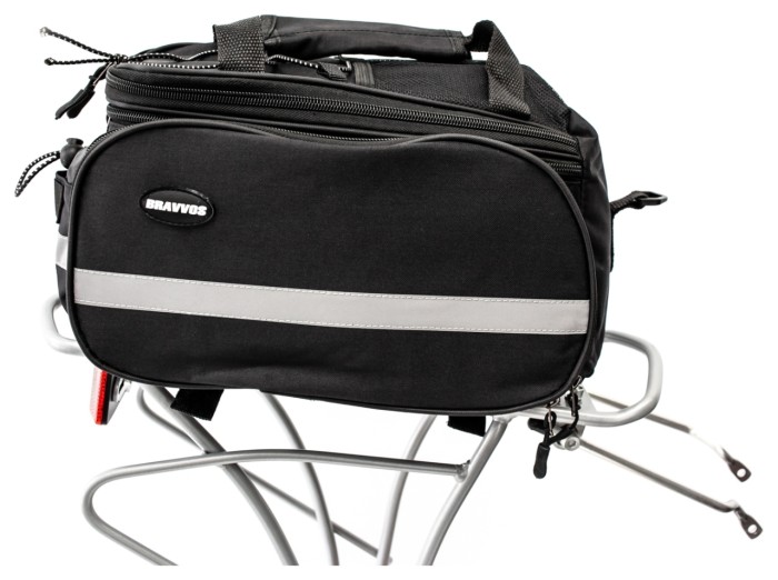 Велосумка на багажник чорний 30*21*17cm BRAVVOS DT-001 водовідштовх. матеріал, укр, укр