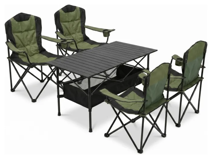 Комплект туристичний - стіл LEOBRO 93x55x50 см та 4 крісла Honor XL Comfort