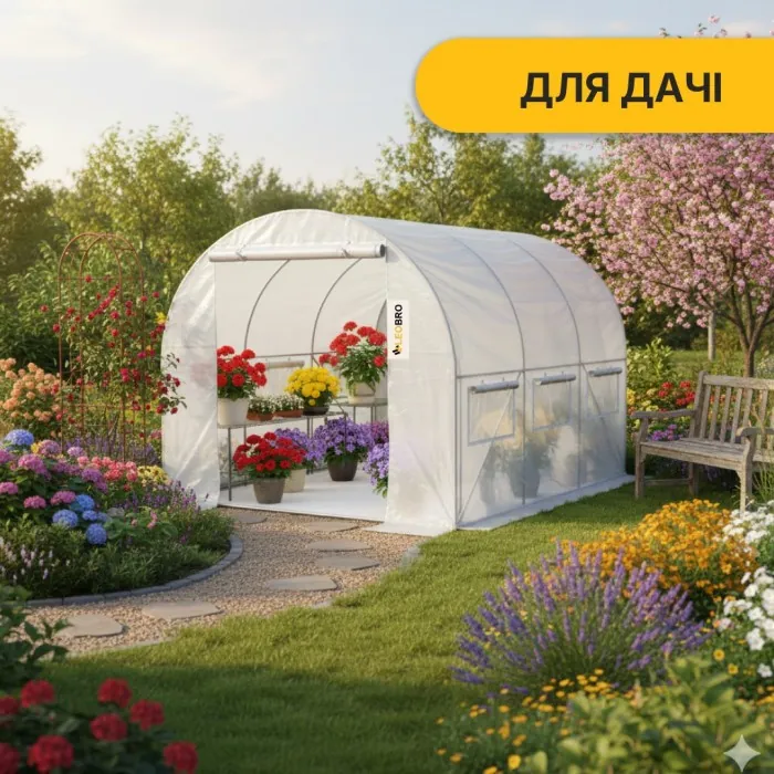 Садова теплиця парник LEOBRO Garden 6м2 White (LB-G101-WHT)