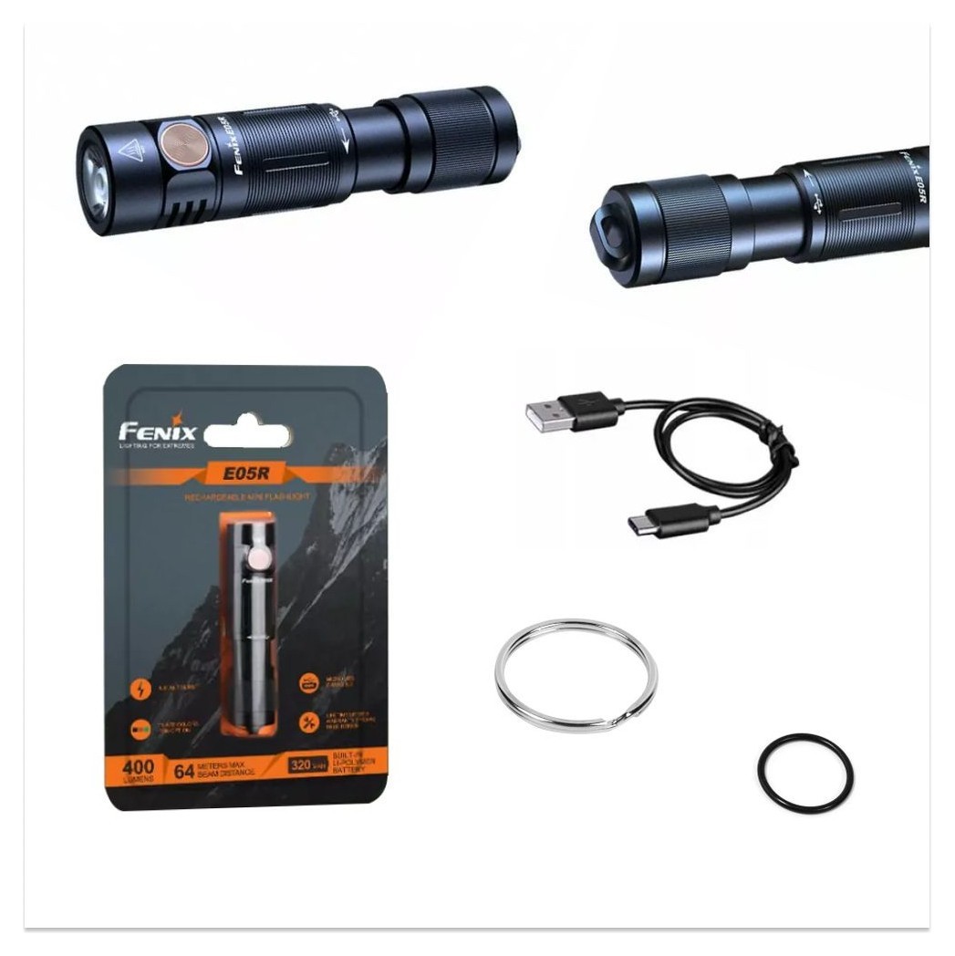 Ліхтар ручний Fenix E05R чорний, укр, укр