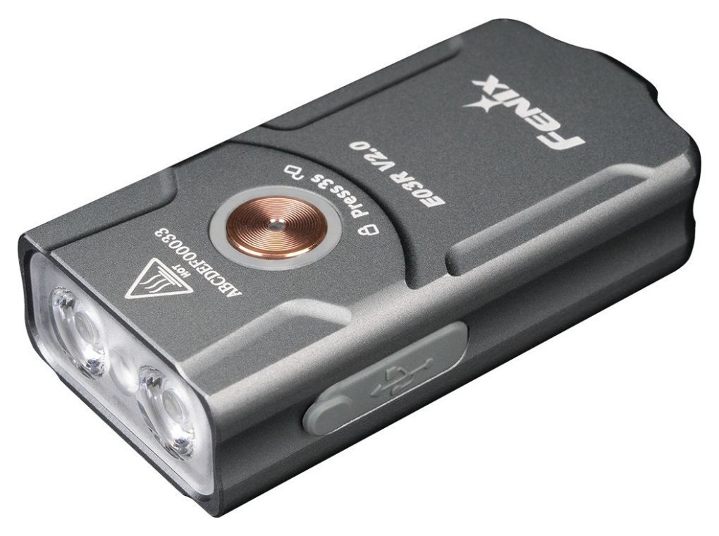 Фонарь наключительный Fenix E03R V2.0, серый