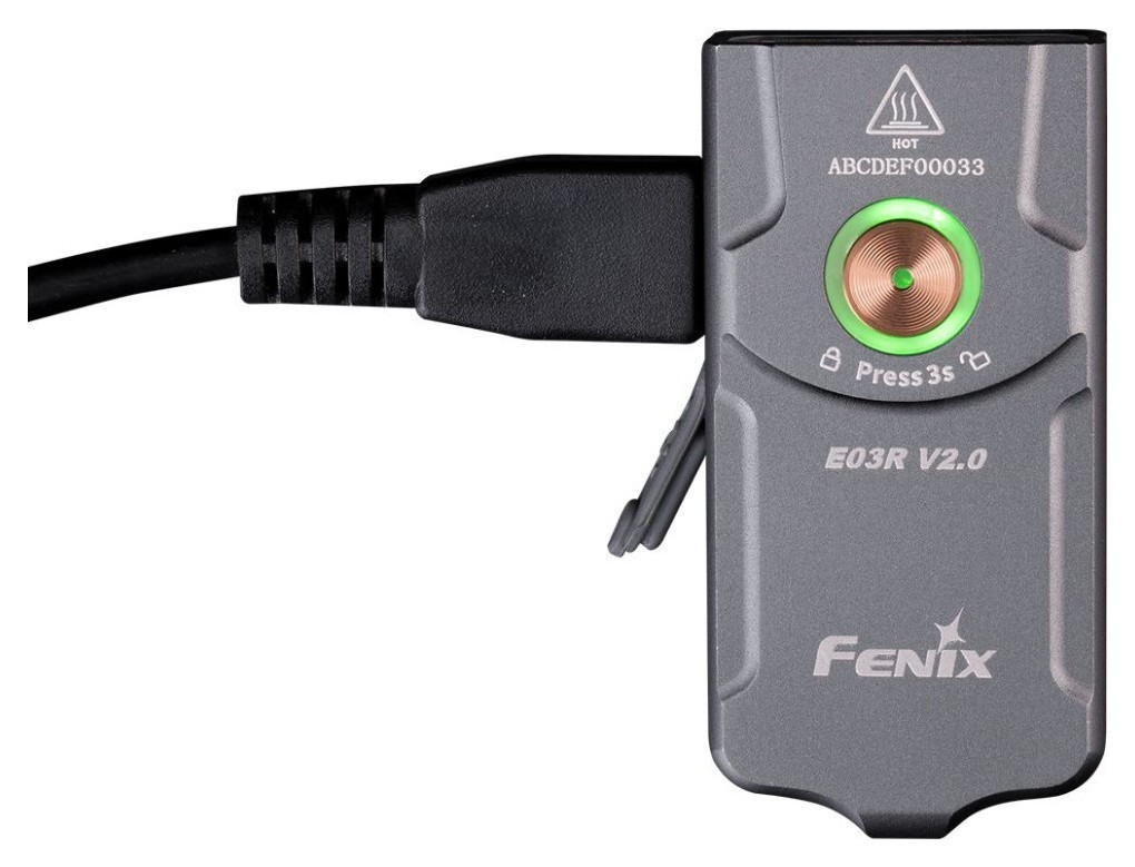 Ліхтар наключний Fenix E03R V2.0, сірий