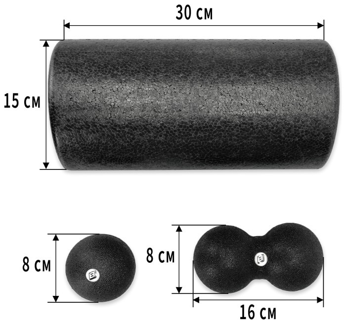 Набір для масажу EasyFit MioSet-L (2 м'ячика+ролик)